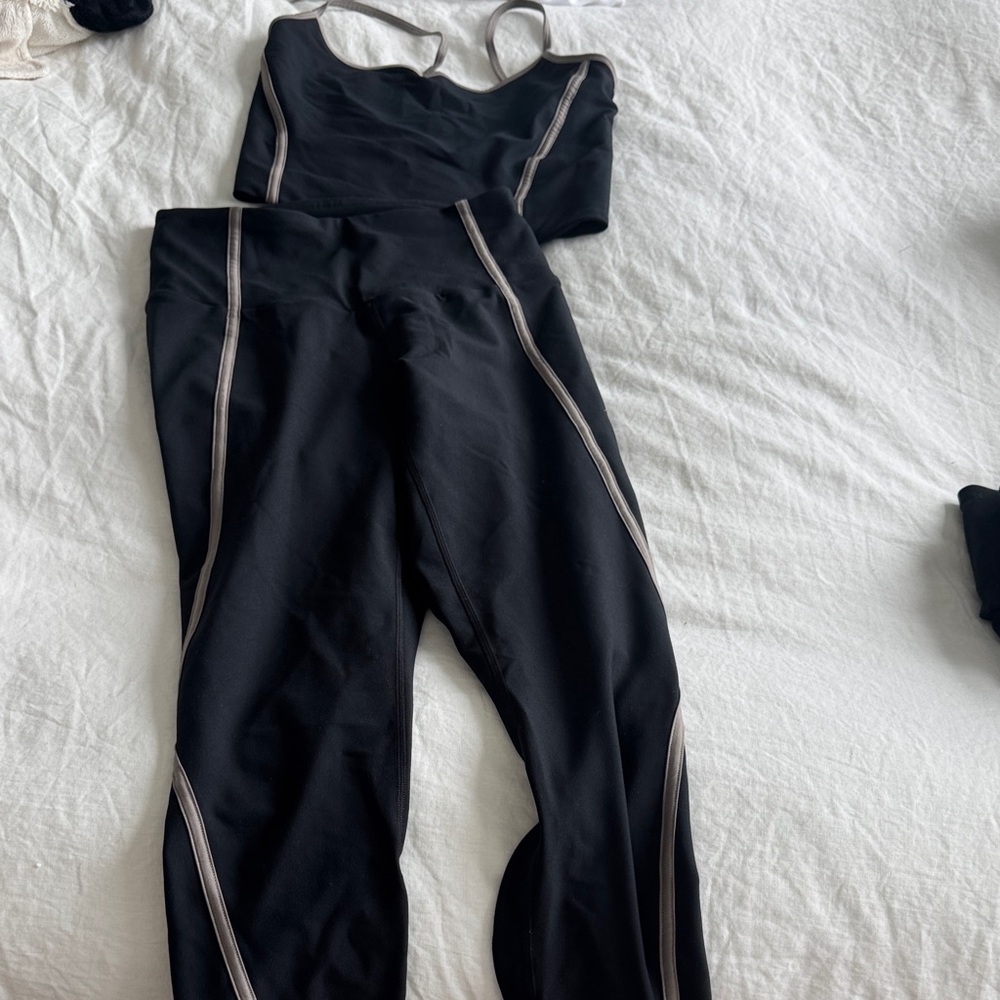 Abercrombie & Fitch Black Jumpsuit with Tan Details